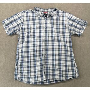 The North Face Plaid Button Down Shirt Men XL Blue Grey‎ Lightweight Outdoor